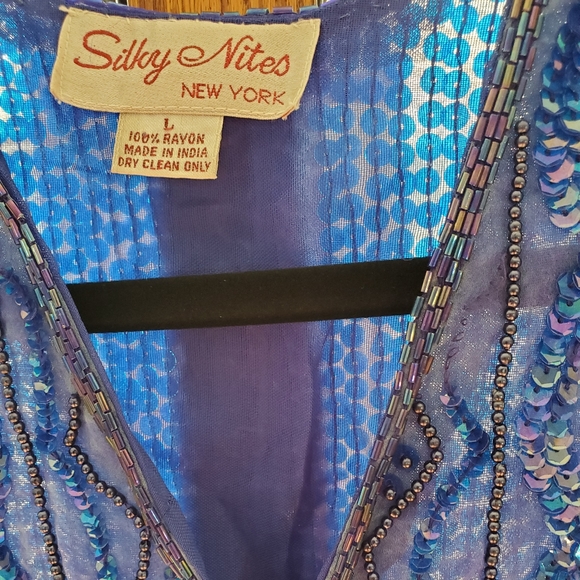 SILKEY NITES WOMEN'S DRESS TOP WITH SEQUINS SZ L - Picture 2 of 8